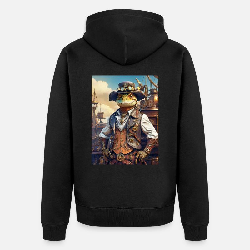 Dino Steampunk 1.10 - Veste à capuche bio Premium Unisexe - noir