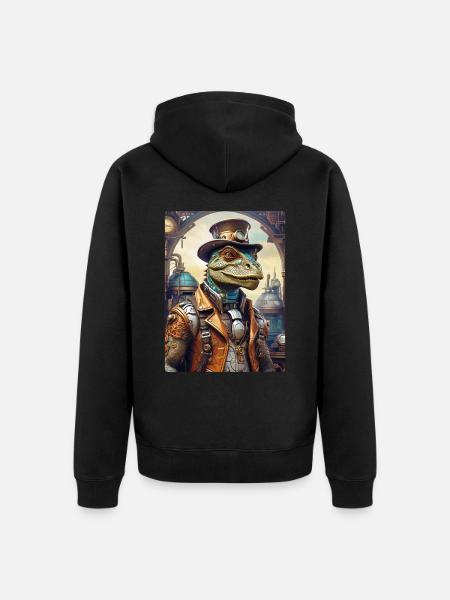 Steampunk Dino 1.16 - Unisex Premium Organic Zip Hoodie - black