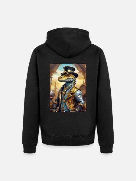 Steampunk Dino 1.22 - Unisex Premium Bio Zip Hoodie - Schwarz