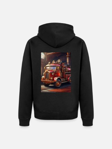 Steampunk Fire Truck 1.14 - Unisex Premium Organic Zip Hoodie - black