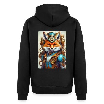Steampunk Pompier Fox 1.8 - Veste à capuche bio Premium Unisexe - noir - Dos - Nico (187cm)