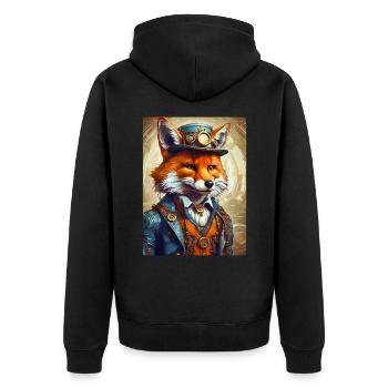 Steampunk Pompier Fox 1.11 - Veste à capuche bio Premium Unisexe - noir - Dos - Nico (187cm)