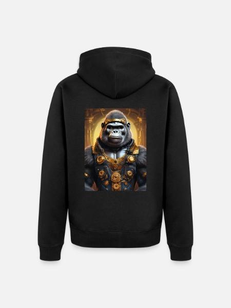 Steampunk Gorilla 1.5 - Unisex Premium Organic Zip Hoodie - black