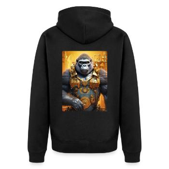 Gorille Steampunk 1.16 - Veste à capuche bio Premium Unisexe - noir - Dos - Nico (187cm)