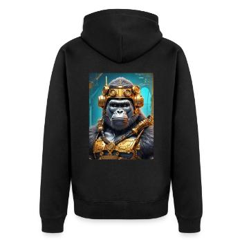 Gorille steampunk 1.6 - Veste à capuche bio Premium Unisexe - noir - Dos - Nico (187cm)