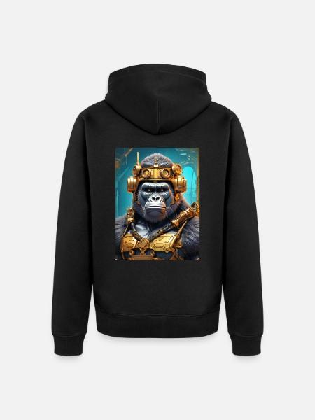 Steampunk Gorilla 1.6 - Unisex Premium Organic Zip Hoodie - black