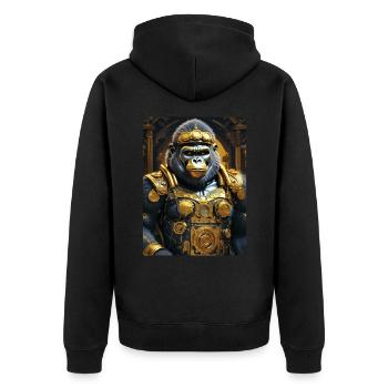 Gorille steampunk 1.20 - Veste à capuche bio Premium Unisexe - noir - Dos - Nico (187cm)