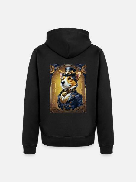 Steampunk Dog 1.11 - Unisex Premium Organic Zip Hoodie - black