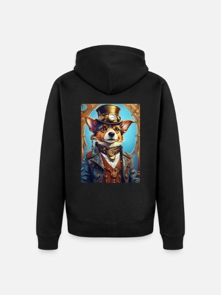 Steampunk Dog 1.12 - Unisex Premium Organic Zip Hoodie - black