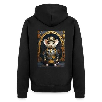 Souris Steampunk 1.6 - Veste à capuche bio Premium Unisexe - noir - Dos - Nico (187cm)