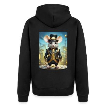 Souris Steampunk 1.1 - Veste à capuche bio Premium Unisexe - noir - Dos - Nico (187cm)