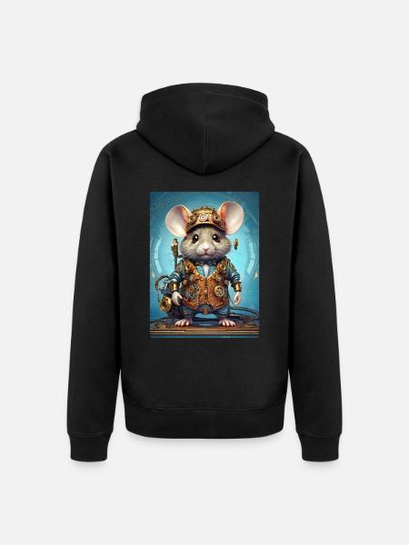 Steampunk Mouse 1.3 - Unisex Premium Organic Zip Hoodie - black