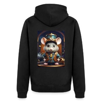 Souris Steampunk 1.8 - Veste à capuche bio Premium Unisexe - noir - Dos - Nico (187cm)