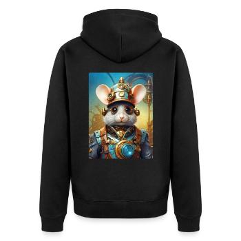 Souris Steampunk 1.4 - Veste à capuche bio Premium Unisexe - noir - Dos - Nico (187cm)