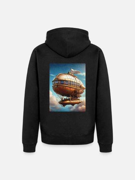 Dirigeable steampunk 1.3 - Veste à capuche bio Premium Unisexe - noir