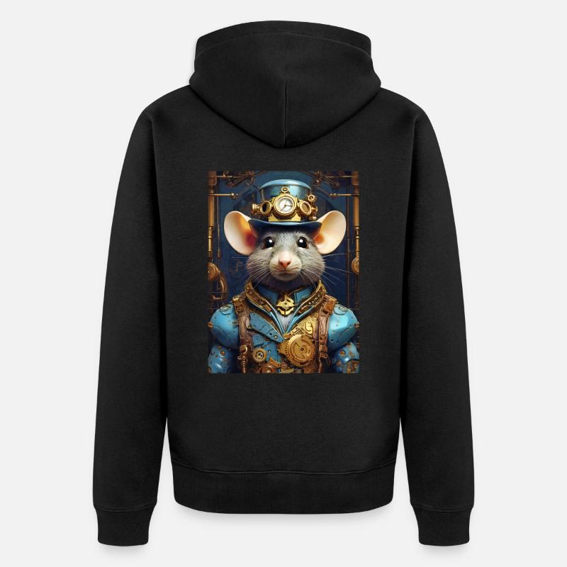 Rat Steampunk 1.16 - Veste à capuche bio Premium Unisexe - noir