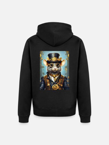 Steampunk Rat 1.6 - Unisex Premium Organic Zip Hoodie - black