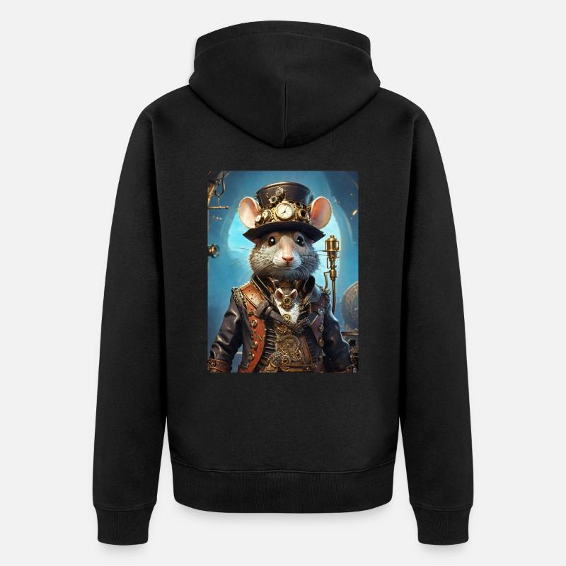 Rat Steampunk 1.12 - Veste à capuche bio Premium Unisexe - noir