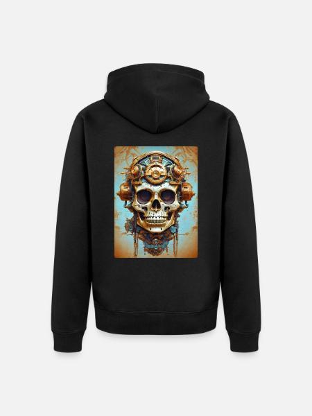 Steampunk Skull 1.6 - Unisex Premium Organic Zip Hoodie - black