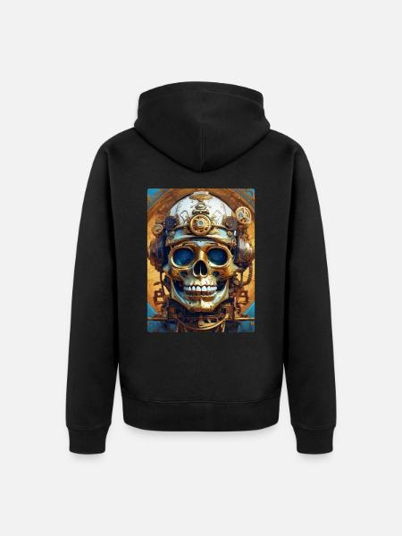 Steampunk Skull 1.1 - Unisex Premium Organic Zip Hoodie - black