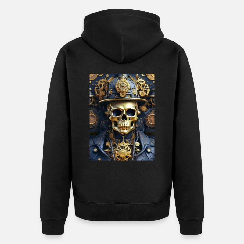 Crâne Steampunk 1.5 - Veste à capuche bio Premium Unisexe - noir