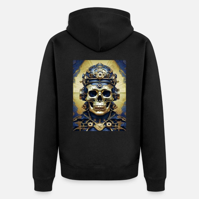 Crâne Steampunk 1.3 - Veste à capuche bio Premium Unisexe - noir