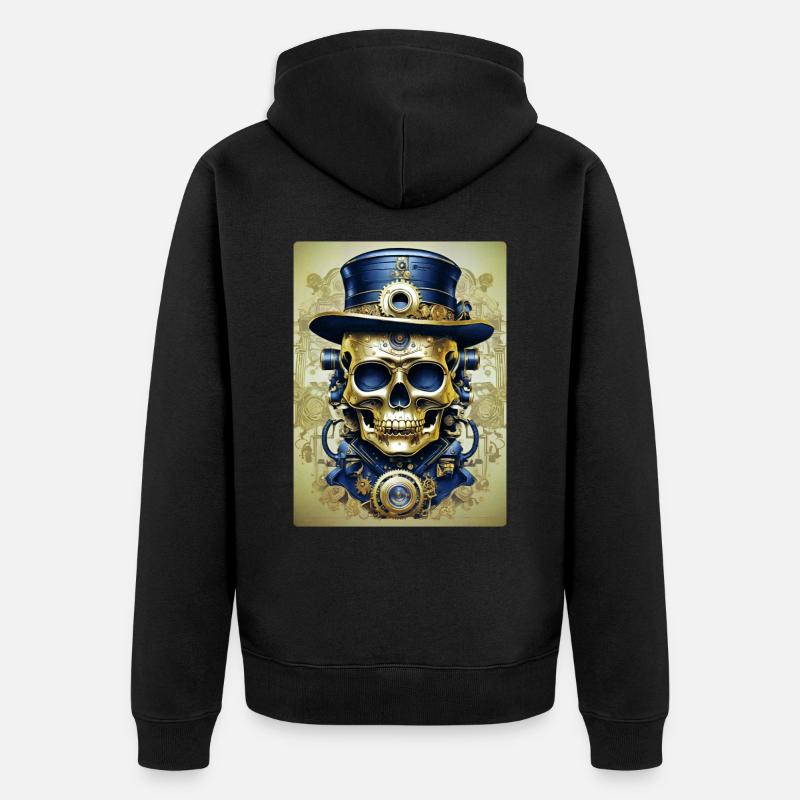 Crâne Steampunk 1.12 - Veste à capuche bio Premium Unisexe - noir