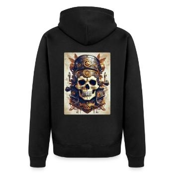 Crâne Steampunk 1.4 - Veste à capuche bio Premium Unisexe - noir - Dos - Nico (187cm)