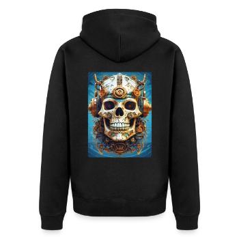 Crâne Steampunk 1.16 - Veste à capuche bio Premium Unisexe - noir - Dos - Nico (187cm)