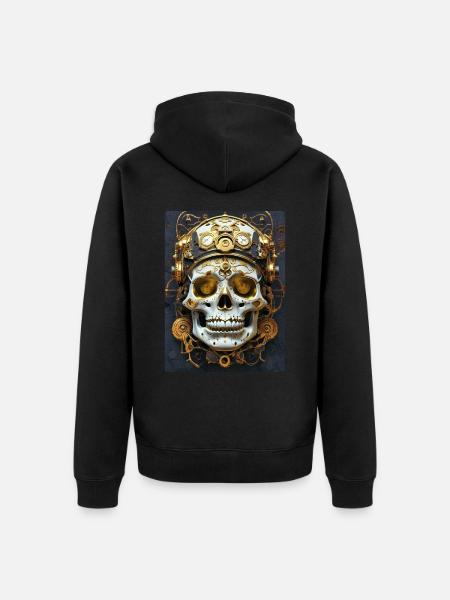 Steampunk Skull 1.13 - Unisex Premium Organic Zip Hoodie - black