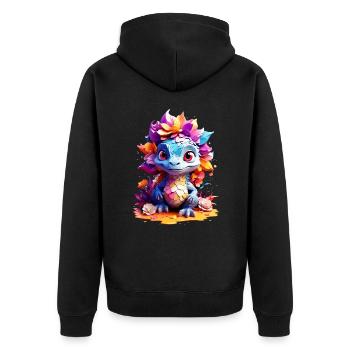 Dino Dinosaure V1 24 05 - Veste à capuche bio Premium Unisexe - noir - Dos - Nico (187cm)