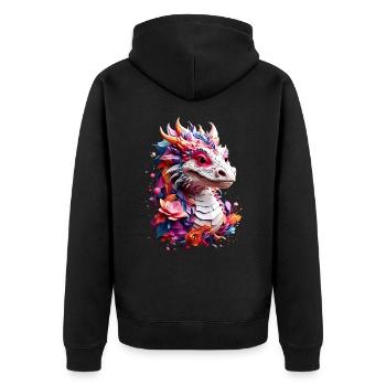 Dragon Dragon V1 24 10 - Veste à capuche bio Premium Unisexe - noir - Dos - Nico (187cm)