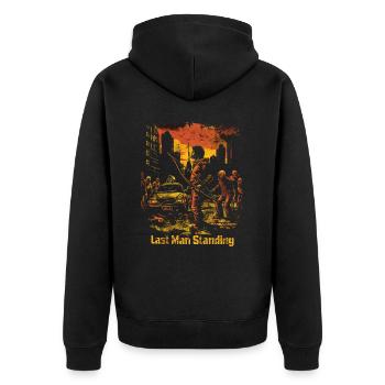 Zombie Apocalypse - Last Man Standing 01 - Unisex Premium Organic Zip Hoodie - black - Back - Nico (187cm)