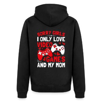Boys Valentines Day Kids Video Games Funny gamer - Veste à capuche bio Premium Unisexe - noir - Dos - Nico (187cm)
