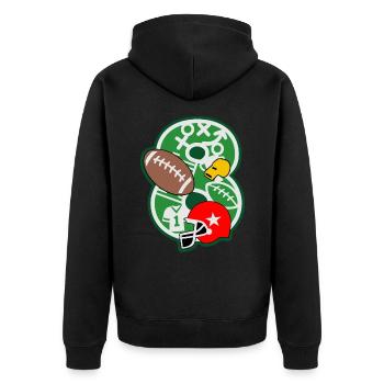 Fußball 8. Geburtstagsparty Nummer 8 - 8 Jahre - Unisex Premium Bio Zip Hoodie - Schwarz - Hinten - Nico (187cm)