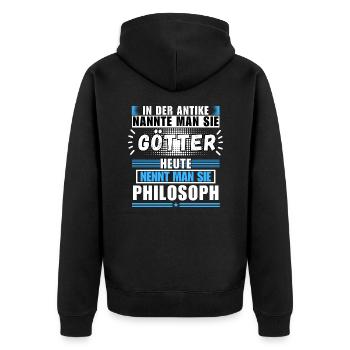 Les dieux dans l’Antiquité. Aujourd’hui philosophe - Veste à capuche bio Premium Unisexe - noir - Dos - Nico (187cm)