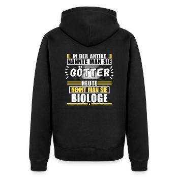 Götter in der Antike. Heute Biologe - Unisex Premium Bio Zip Hoodie - Schwarz - Hinten - Nico (187cm)