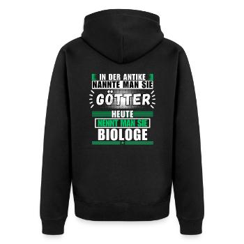Götter in der Antike. Heute Biologe - Unisex Premium Bio Zip Hoodie - Schwarz - Hinten - Nico (187cm)