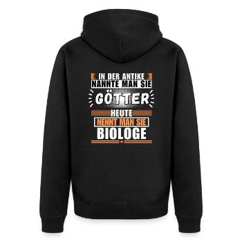 Götter in der Antike. Heute Biologe - Unisex Premium Bio Zip Hoodie - Schwarz - Hinten - Nico (187cm)