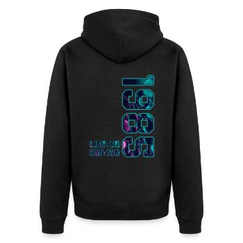 1985 Vintage Edition Limitée - Veste à capuche bio Premium Unisexe - noir - Dos - Nico (187cm)
