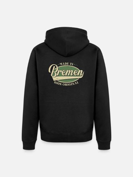 Bremen Bremer Original - Unisex Premium Bio Zip Hoodie - Schwarz