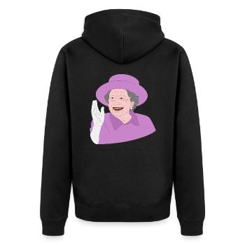 Königin Elisabeth II. winkt zum 70. Kronjubiläum - Unisex Premium Bio Zip Hoodie - Schwarz - Hinten - Nico (187cm)
