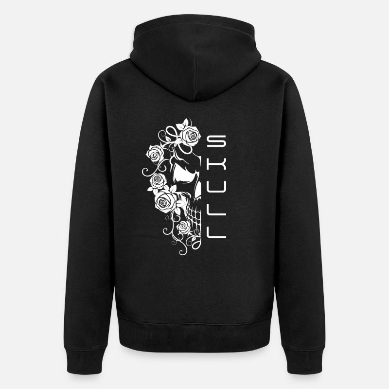 Crâne Roses Crâne - Veste à capuche bio Premium Unisexe - noir