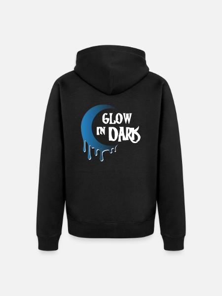 Glow in Dark - Unisex Premium Organic Zip Hoodie - black