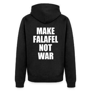 Make falafel not war - Veste à capuche bio Premium Unisexe - noir - Dos - Nico (187cm)