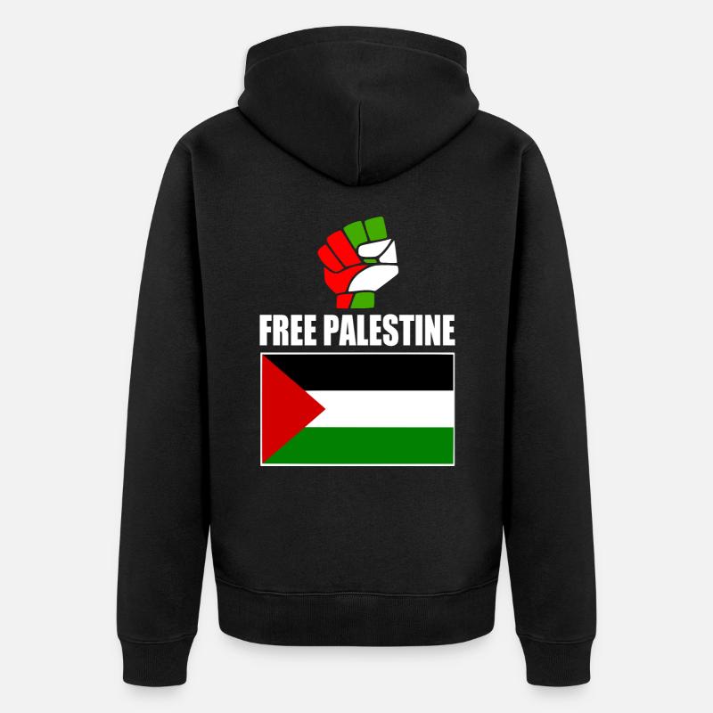 Free palestine - Veste à capuche bio Premium Unisexe - noir