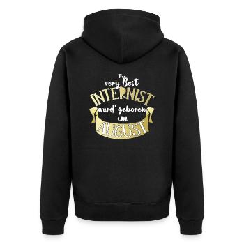 Internist Arzt Geburtstag August Geschenk lustig - Unisex Premium Bio Zip Hoodie - Schwarz - Hinten - Nico (187cm)