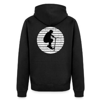 Trickscooter Design pour les fans de scooters stunt - Veste à capuche bio Premium Unisexe - noir - Dos - Nico (187cm)