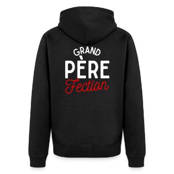 grand père fection perfection cadeau humour papy - Veste à capuche bio Premium Unisexe - noir - Dos - Nico (187cm)