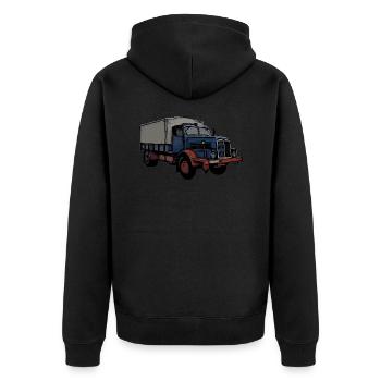 Camion H6 en couleur - Veste à capuche bio Premium Unisexe - noir - Dos - Nico (187cm)